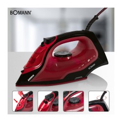 7-function steam iron 2200W Bomann DB 6035 CB Black/Red