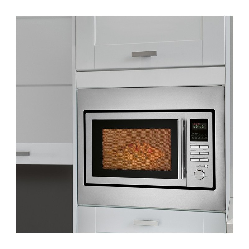 Four à Micro-ondes Encastrable De 20 Litres Avec Gril Et 8 Programmes Automatiques En Finition Noire Fagor