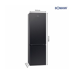 Réfrigérateur et congélateur 269L Noir inox Bomann KG184-1-noir