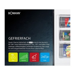 Bomann KG184-1 stainless steel fridge and freezer 269L