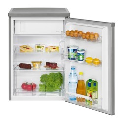 Réfrigérateur avec petit congélateur 120L inox Bomann KS 2184.1 inox