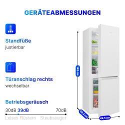 Refrigerator and freezer 175L white KG 320.2 white