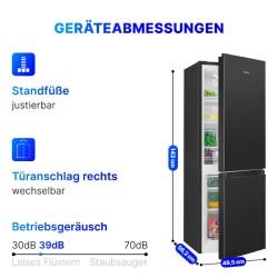 Fridge and freezer 175L black KG 320.2 black