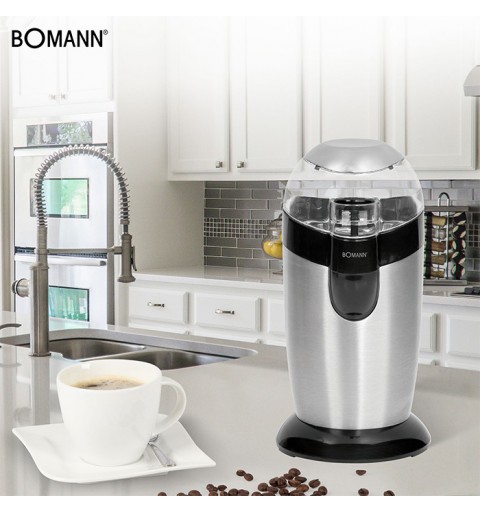 Bomann ksw 445 cb moulin à café électrique petit inox broyeur à graines de  lin 120w noir/argent BOMANN Pas Cher 