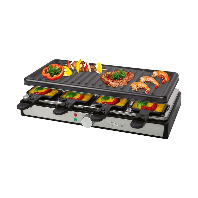 Eigendom Slagschip Besparing Raclette grill 8 people Bomann RG 6039 CB Black