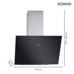 LED tilt hood black/stainless steel Bomann DU7606-1-G-black/stainless steel