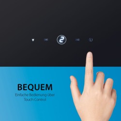 Hotte inclinée à LED noir/acier inoxydable Bomann DU7606-1-G-noir/inox