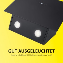 Hotte inclinée à LED noir/acier inoxydable Bomann DU7606-1-G-noir/inox