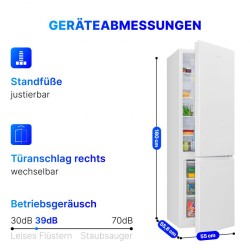 Refrigerator and freezer 268 L White Bomann KG7353-White