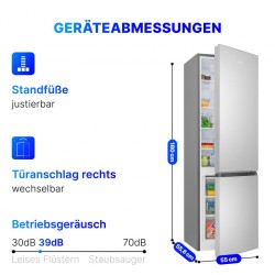 Bomann KG7353 Stainless steel fridge and freezer 268L