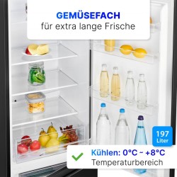 Bomann KG7353-Black 268L fridge and freezer