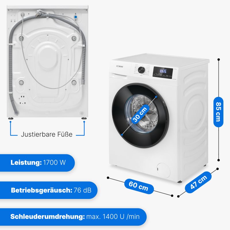 Washing machine Bomann 7kg White Bomann WA 7174 White