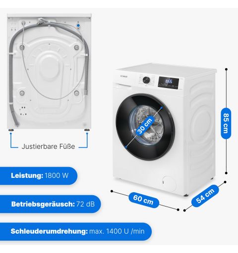 Machine à laver 8kg blanche Bomann WA 7185 Blanc