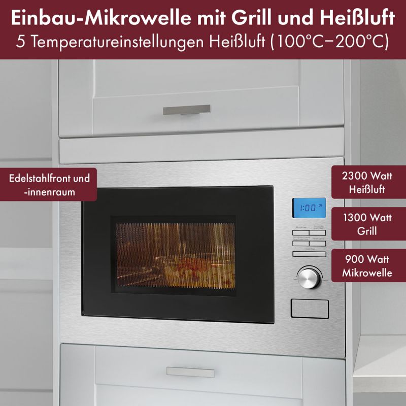 Micro ondes encastrable avec grill Inox Bomann MWG 3001 HEB