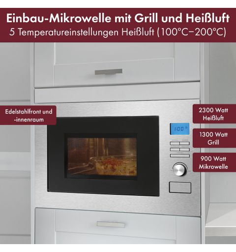 Micro ondes encastrable avec grill Inox Bomann MWG 3001 HEB