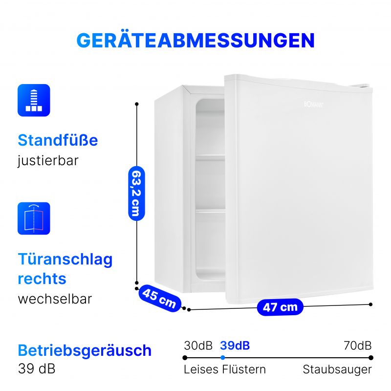 Réfrigérateur 58L Blanc Bomann KB 7347 Blanc