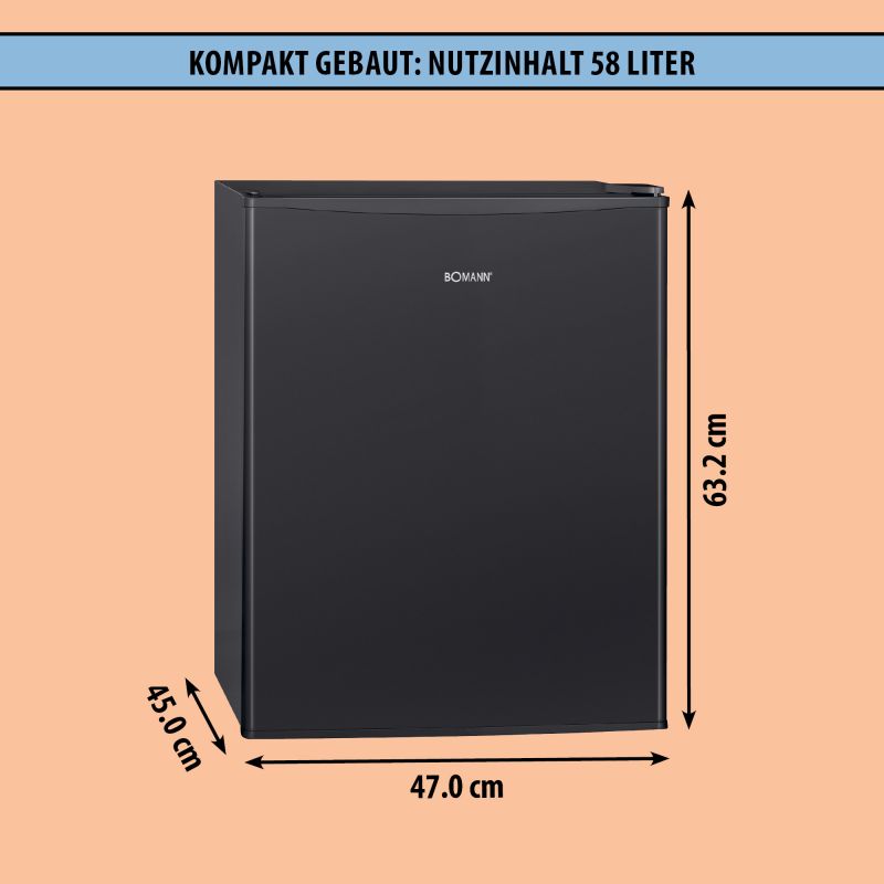 Réfrigerator 58L Black Bomann KB 7347 Black