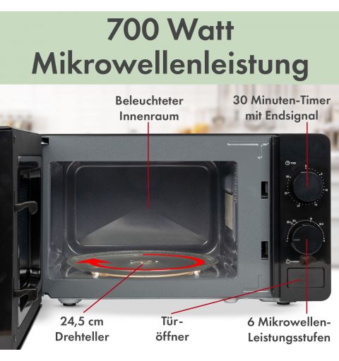 Four micro-onde 20L 1150WBomann MW 6014 CB Noir