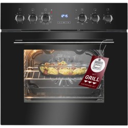 Cuisinière encastrable 4 plaques vitrocéramique et four 56L noir Bomann EHBC7937-noir