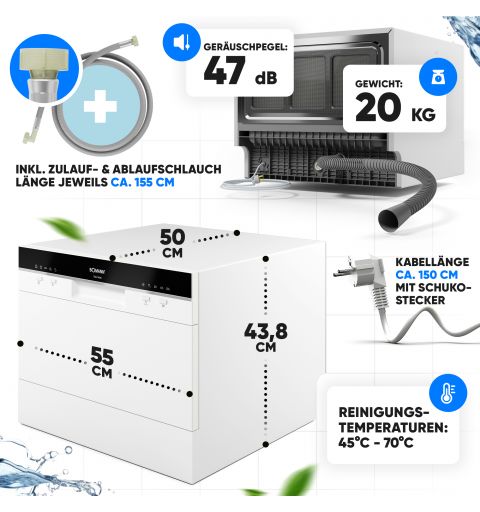 Table Dishwasher Bomann TSG 7405 White