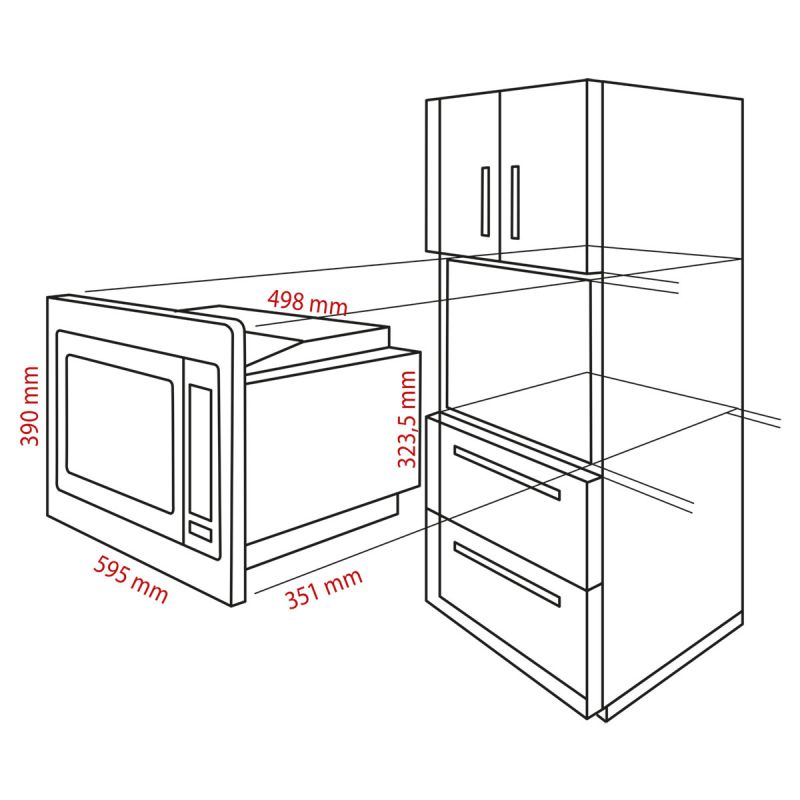 Built-in microwave oven with grill Inox Bomann MWG 3001 HEB