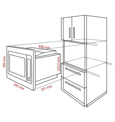 Built-in microwave oven with grill Inox Bomann MWG 3001 HEB