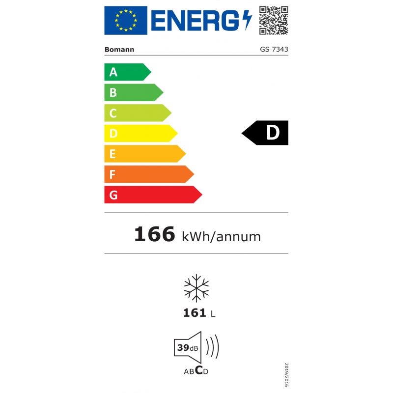 Congélateur 161L Blanc Bomann GS 7343 Noir