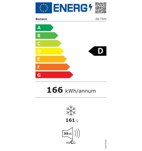 Congélateur 161L Blanc Bomann GS 7343 Noir