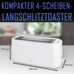Toaster 2 slots White 1400W Bomann TA6070CB-White