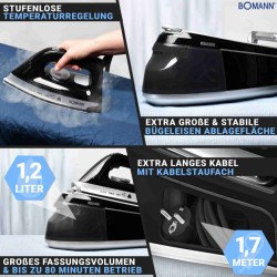 Steam generator with ceramic soleplate 3.5 Bar Black Bomann DBS6034CB-Black