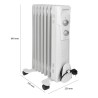 7R 1500W oil bath radiator Clatronic RA3735-white