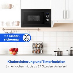 Micro ondes encastrable avec grill Noir Bomann MWG3001HEB-Noir