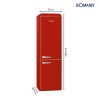 Retro fridge and freezer 250L red KGR7328-1-red