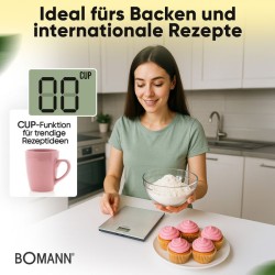 Balance de cuisine en acier inoxydable Bomann KW6086CB-Inox
