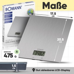 Bomann KW6086CB-Inox stainless steel kitchen scale