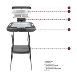 Barbecue Grill électrique sur pieds Bomann BQS 2244 CB Noir