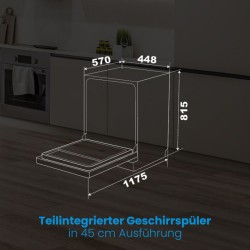 Lave vaisselle 45cm Classe D Blanc Bomann GSPE7422TI