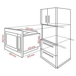 Built-in microwave oven 25L 900W Black Bomann MWG 2216 HEB-Black