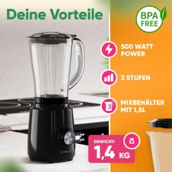 Blender Mixeur 500W Noir Bomann UM6091CB-Noir