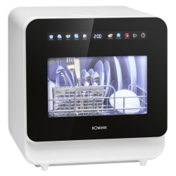 Mini Lave vaisselle avec écran tactile Blanc Classe C Bomann TSG5702-Blanc