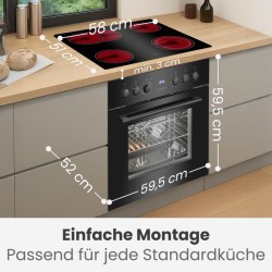 Built-in 4 hob cooker with oven 57L Black Bomann EHBC7938-Black