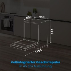 Built-in dishwasher 45cm White Bomann GSPE7420VI