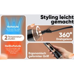 Clatronic HAS3818 Hot Air Curling Brush-Black