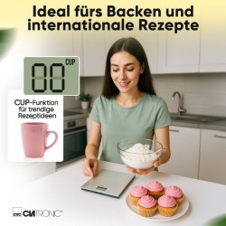 Clatronic KW3821-Inox stainless steel kitchen scale