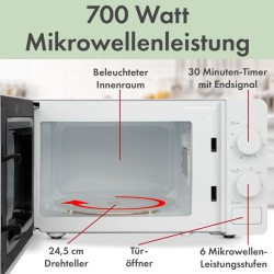 Microwave 20L 1150W Clatronic MW791-white