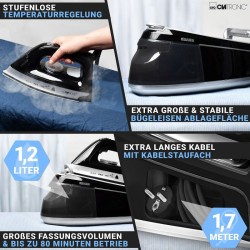 Centrale vapeur avec semelle en céramique 3,5bar Clatronic DBS3749-Noir