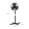 Ventilateur sur pied 40cm avec telecommande Clatronic VL 3741S Noir