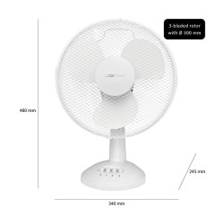 Ventilateur de table 30cm Clatronic VL 3602 Blanc