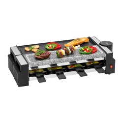 Raclette gril avec pierre chaude 8 personnes Clatronic RG 3678 Noir