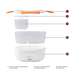 Electrically heated lunch box 220V Clatronic LB 3719 White/orange